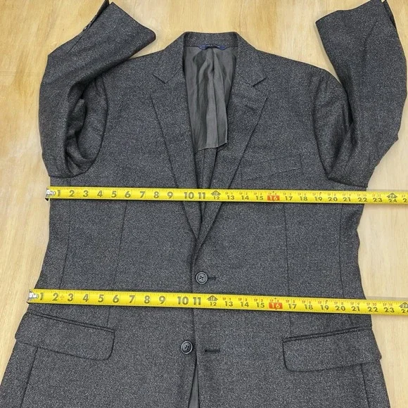 Brooks Brothers 👉Altered👈 Wool Cashmere Blazer Mens 43R Dark Gray/Brown